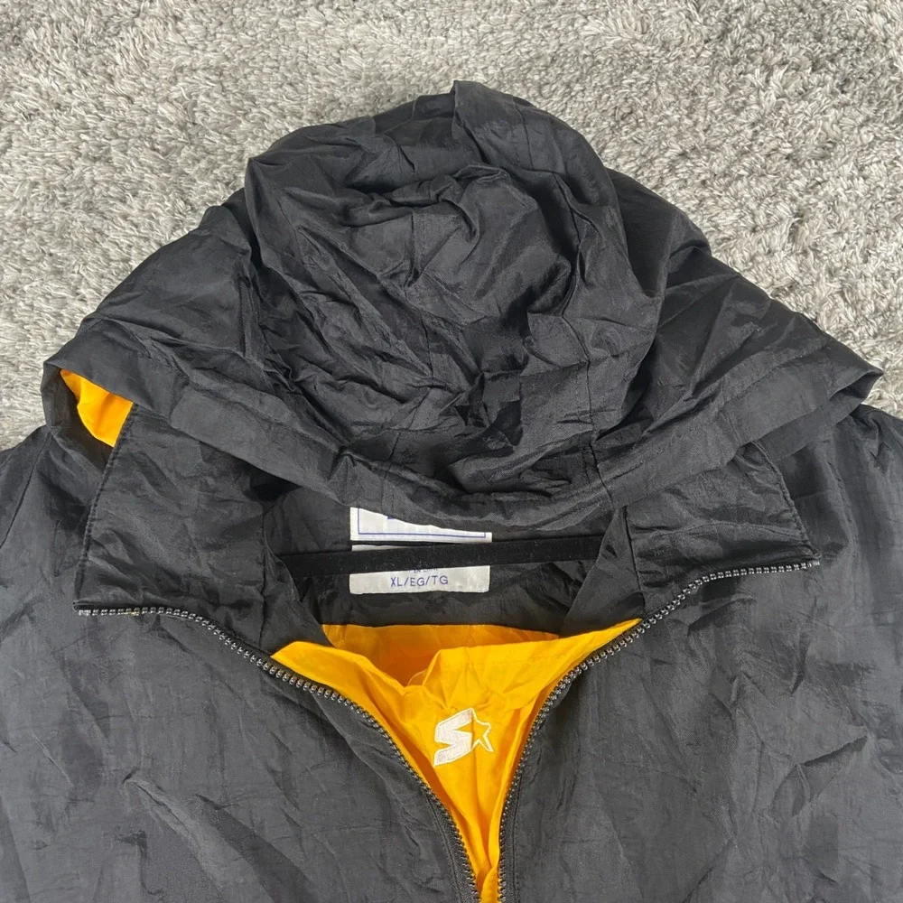 Vintage Starter Pittsburgh Steelers Windbreaker Men XL Black NFL Anorak Jacket